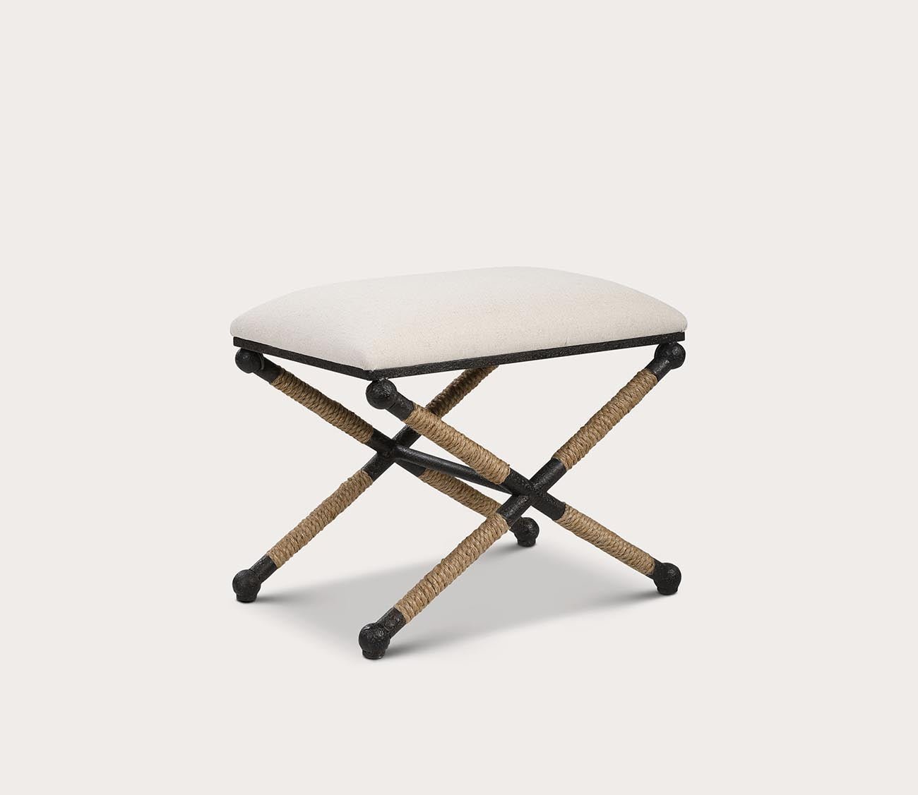 Firth Small Oatmeal Fabric Bench by Uttermost