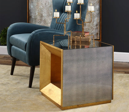 Flair Gold Cube Table by Uttermost