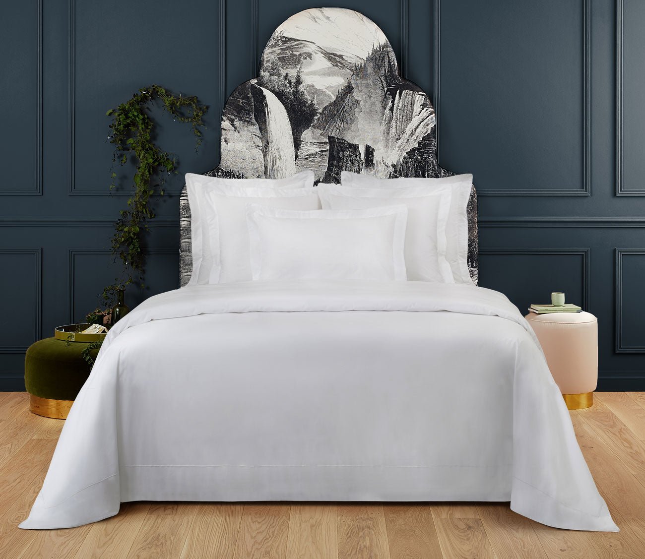 Flandre Embroidered Organic Cotton Percale Duvet Cover
