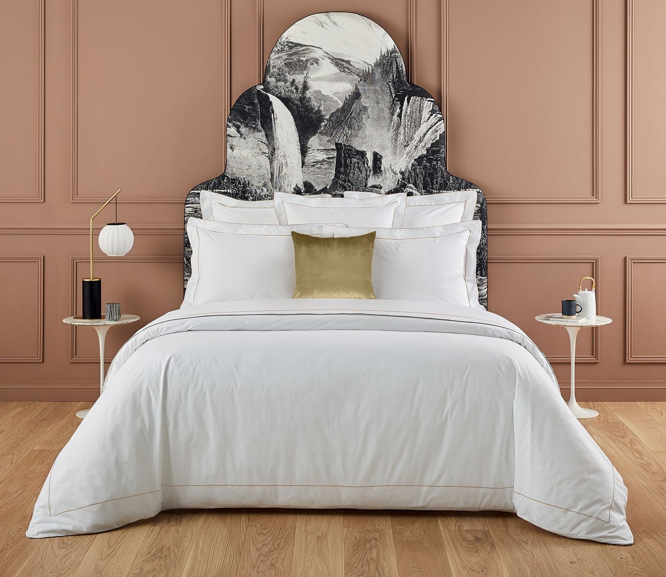 Flandre Embroidered Organic Cotton Percale Duvet Cover by Yves Delorme