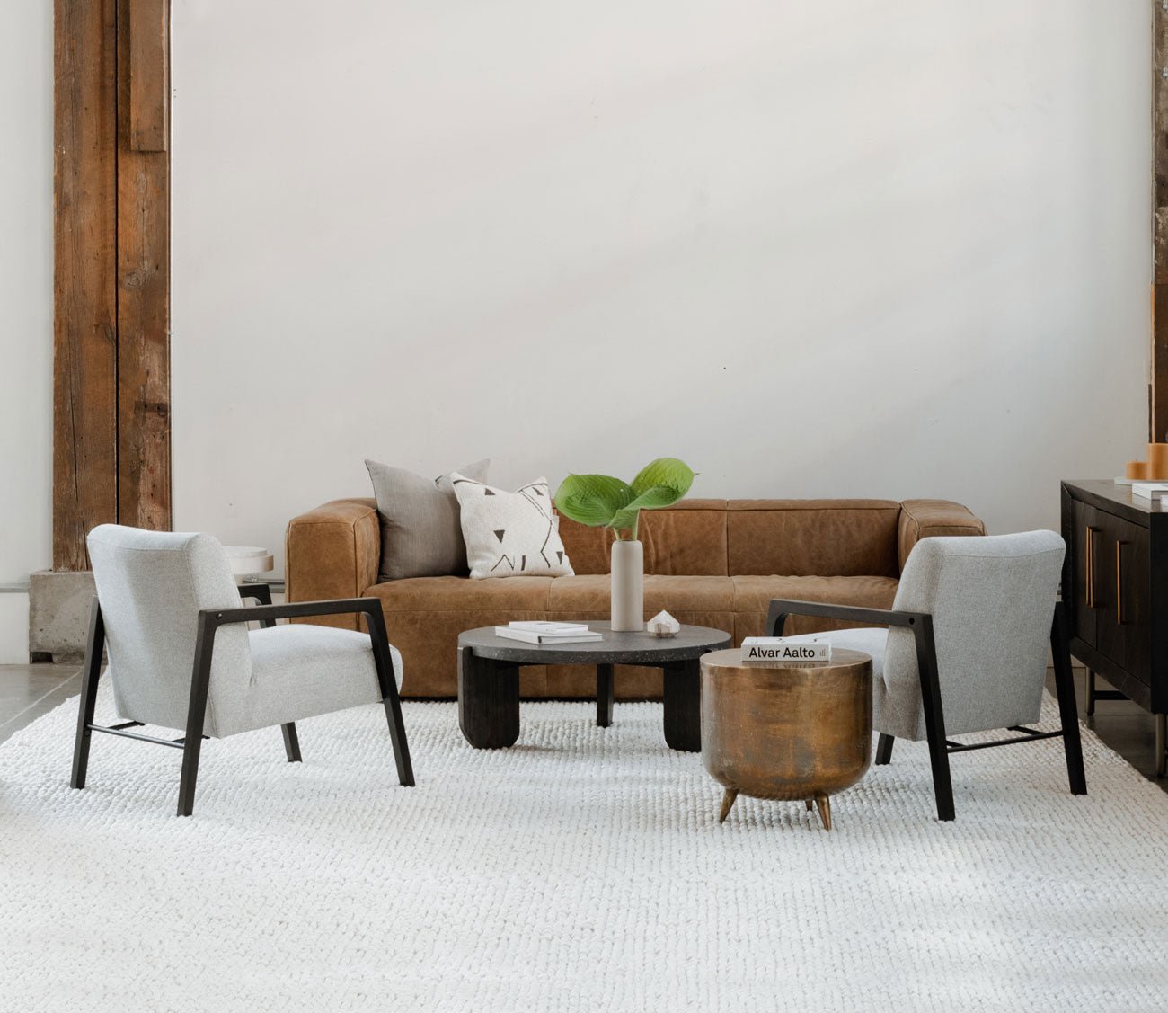 Fox Black Wood Frame Upholstered Armchair by Moe's Furniture