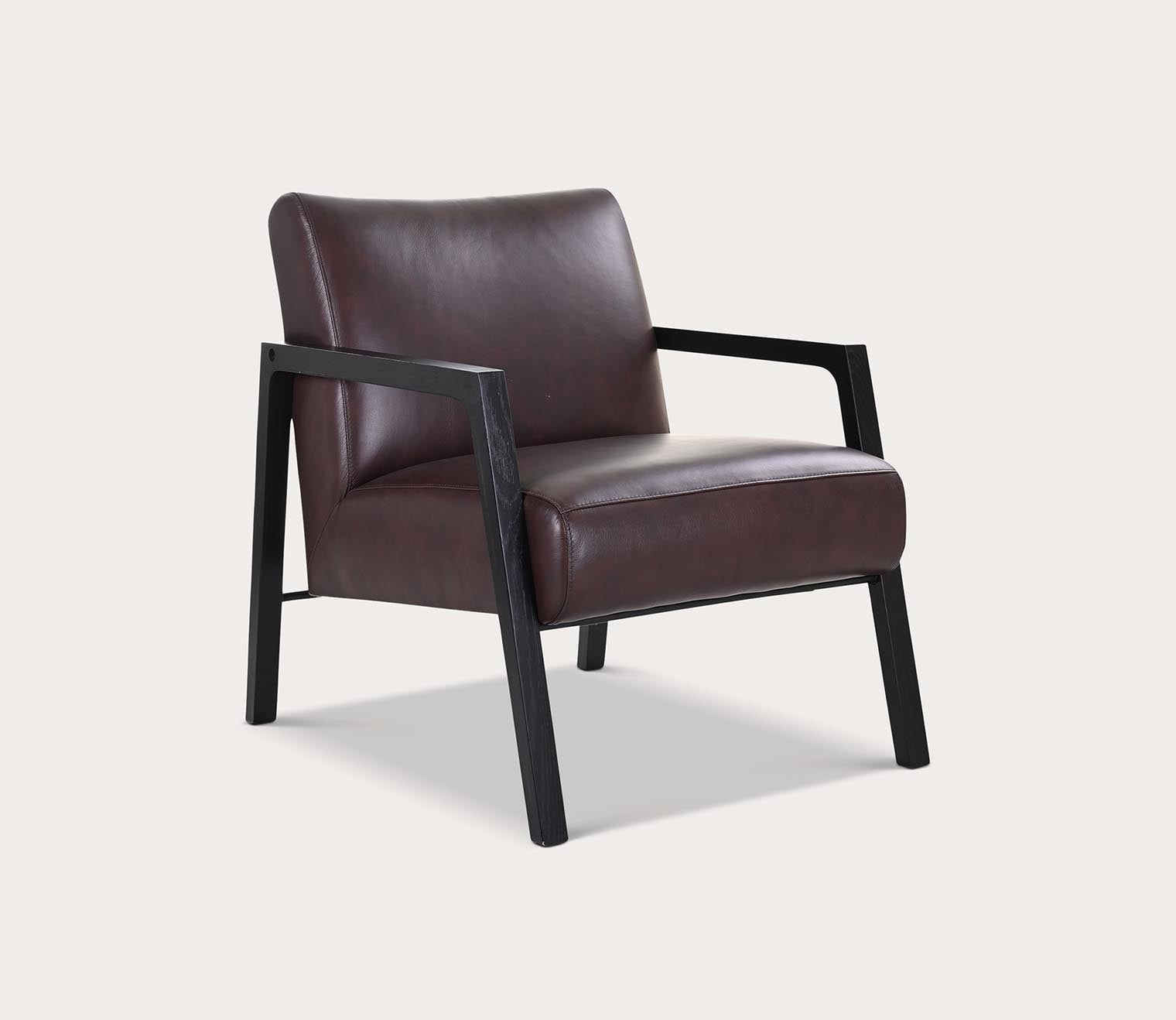 Fox Black Wood Frame Upholstered Armchair by Moe's Furniture