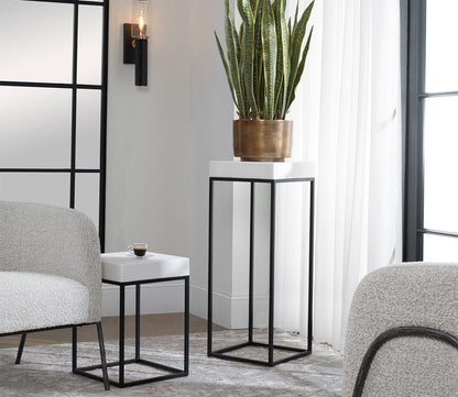 Gambia Marble Plant Stand by Uttermost