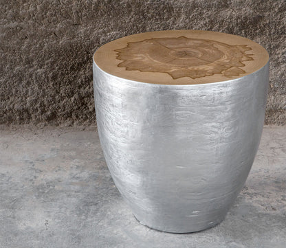 Gannett Silver Wood End Table by Uttermost
