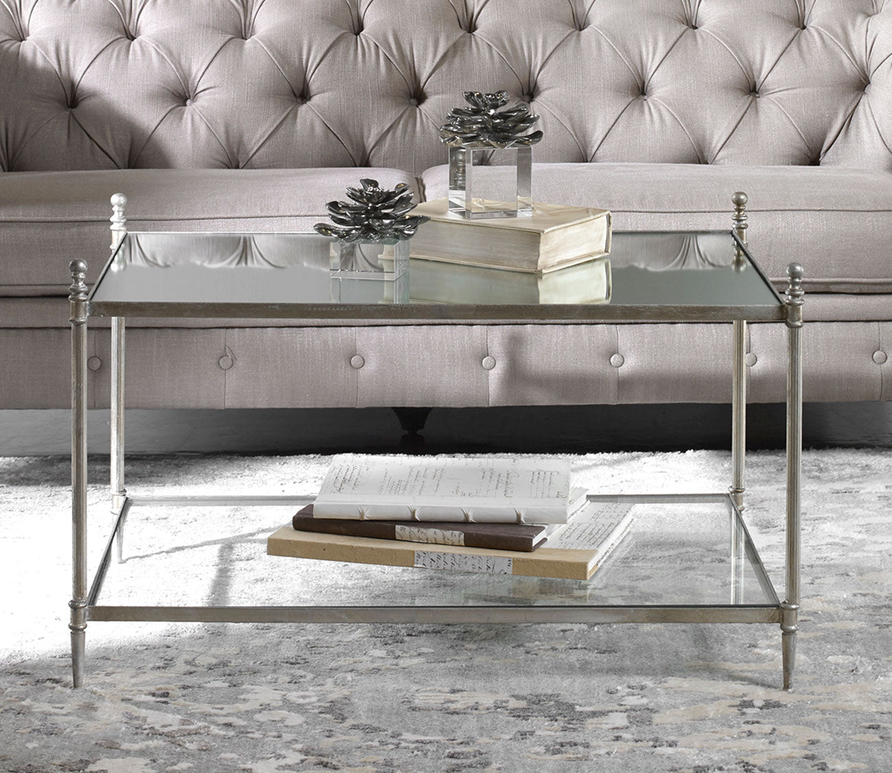Gannon Mirrored Glass Coffee Table by Uttermost