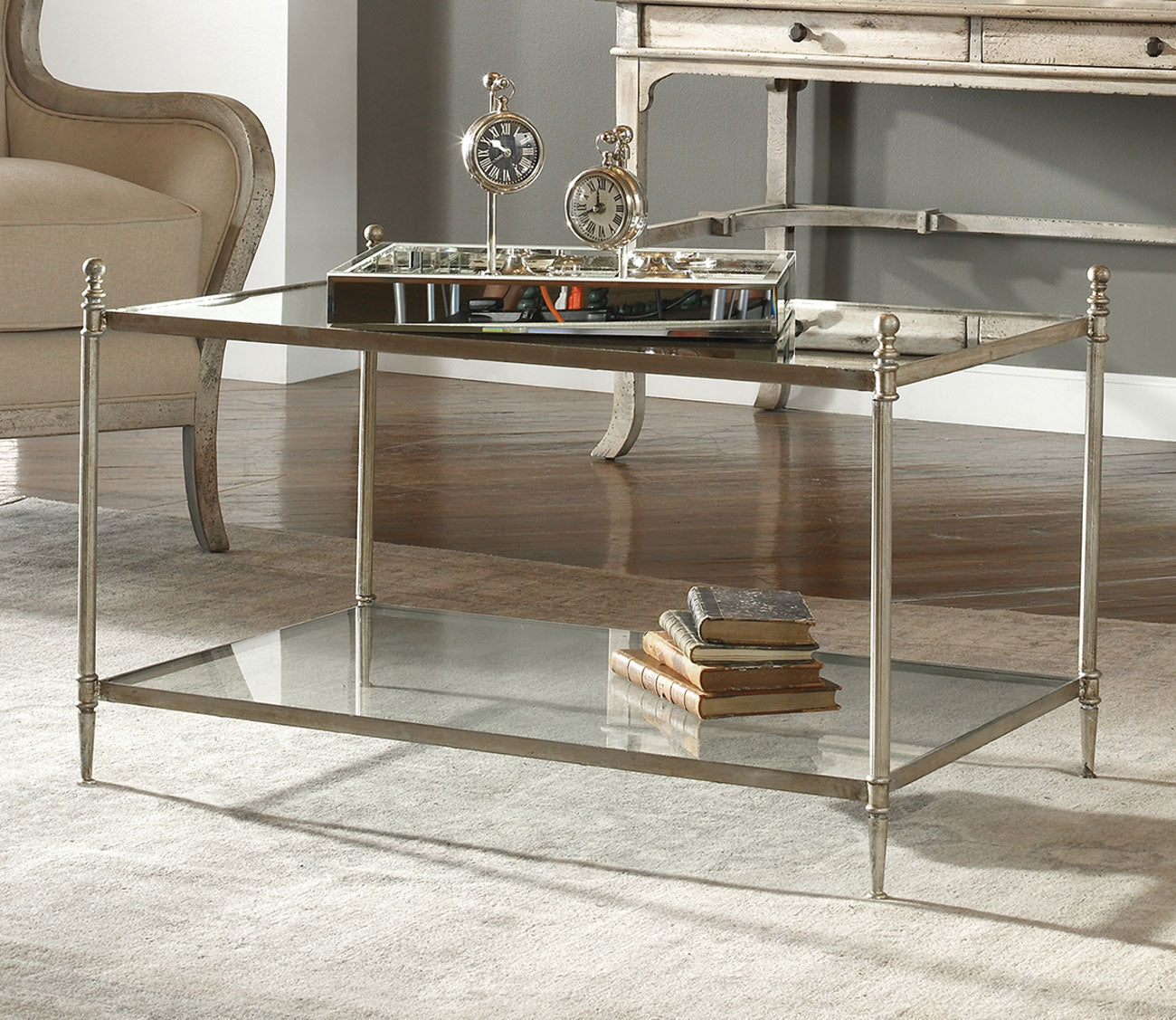 Gannon Mirrored Glass Coffee Table