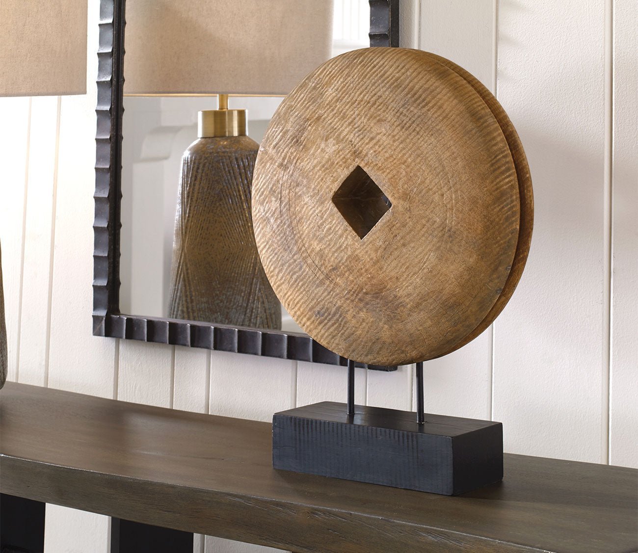 Goa Round Wooden Sculpture