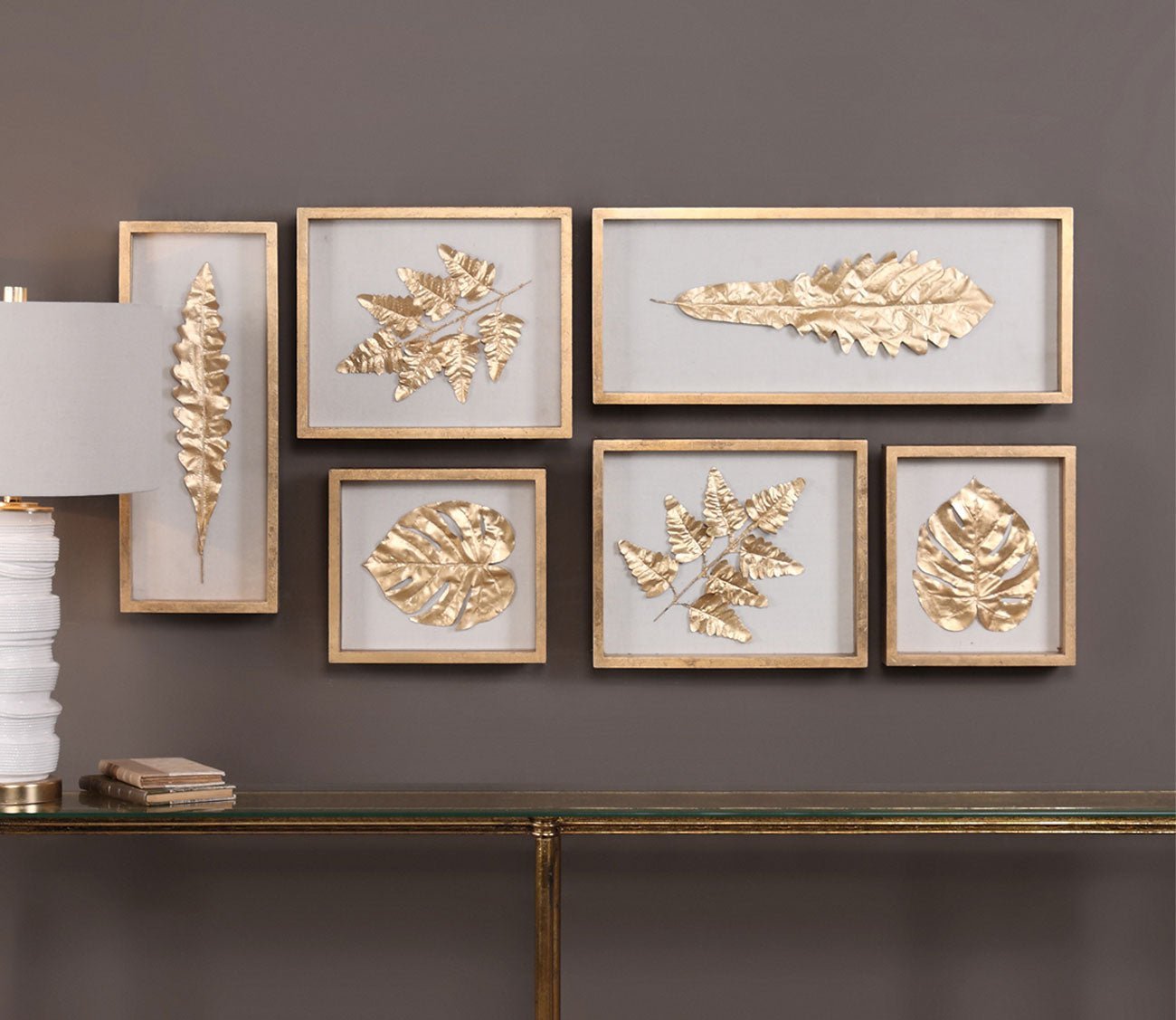 Golden Leaves Shadow Box