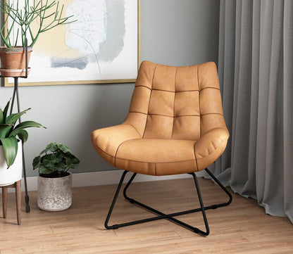Graduate Tufted Top-Grain Leather Lounge Chair by Moe's Furniture