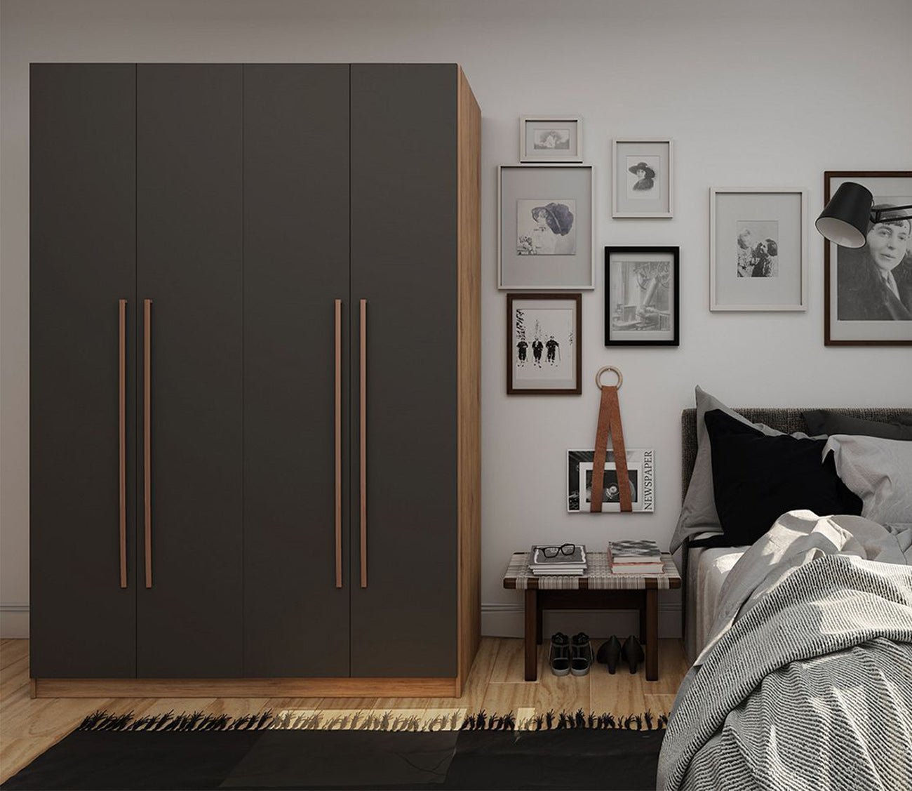 Gramercy 2-Section Wardrobe Closet by Manhattan Comfort
