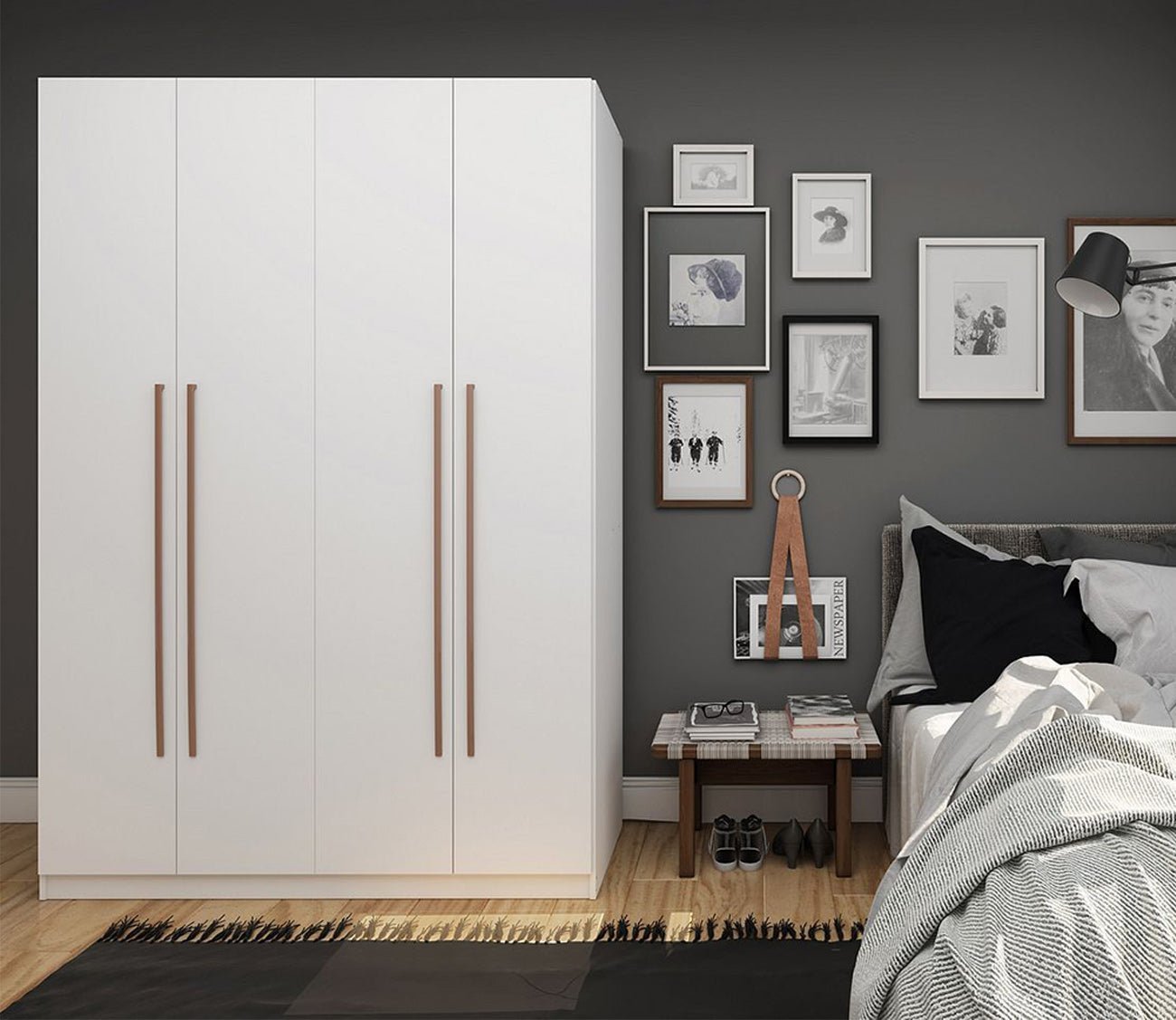 Gramercy 2-Section Wardrobe Closet by Manhattan Comfort