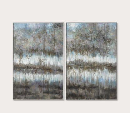 Gray Reflections Hand Painted Canvases Set of 2 by Uttermost