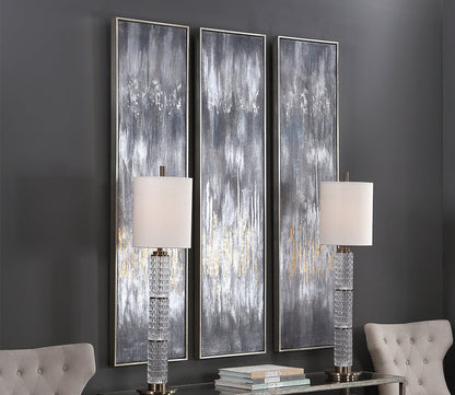 Gray Showers Hand Painted Canvases Set of 3 by Uttermost