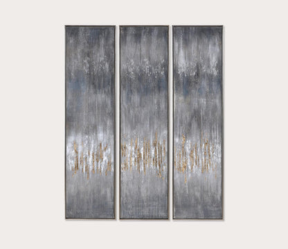 Gray Showers Hand Painted Canvases Set of 3 by Uttermost