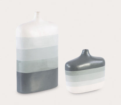 Guevara Striped Gray Vases Set 2 by Uttermost