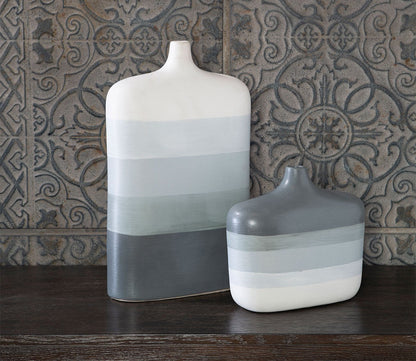 Guevara Striped Gray Vases Set 2 by Uttermost