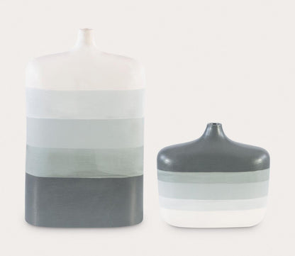 Guevara Striped Gray Vases Set 2 by Uttermost