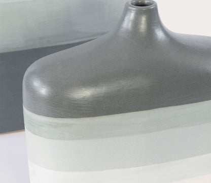 Guevara Striped Gray Vases Set 2 by Uttermost