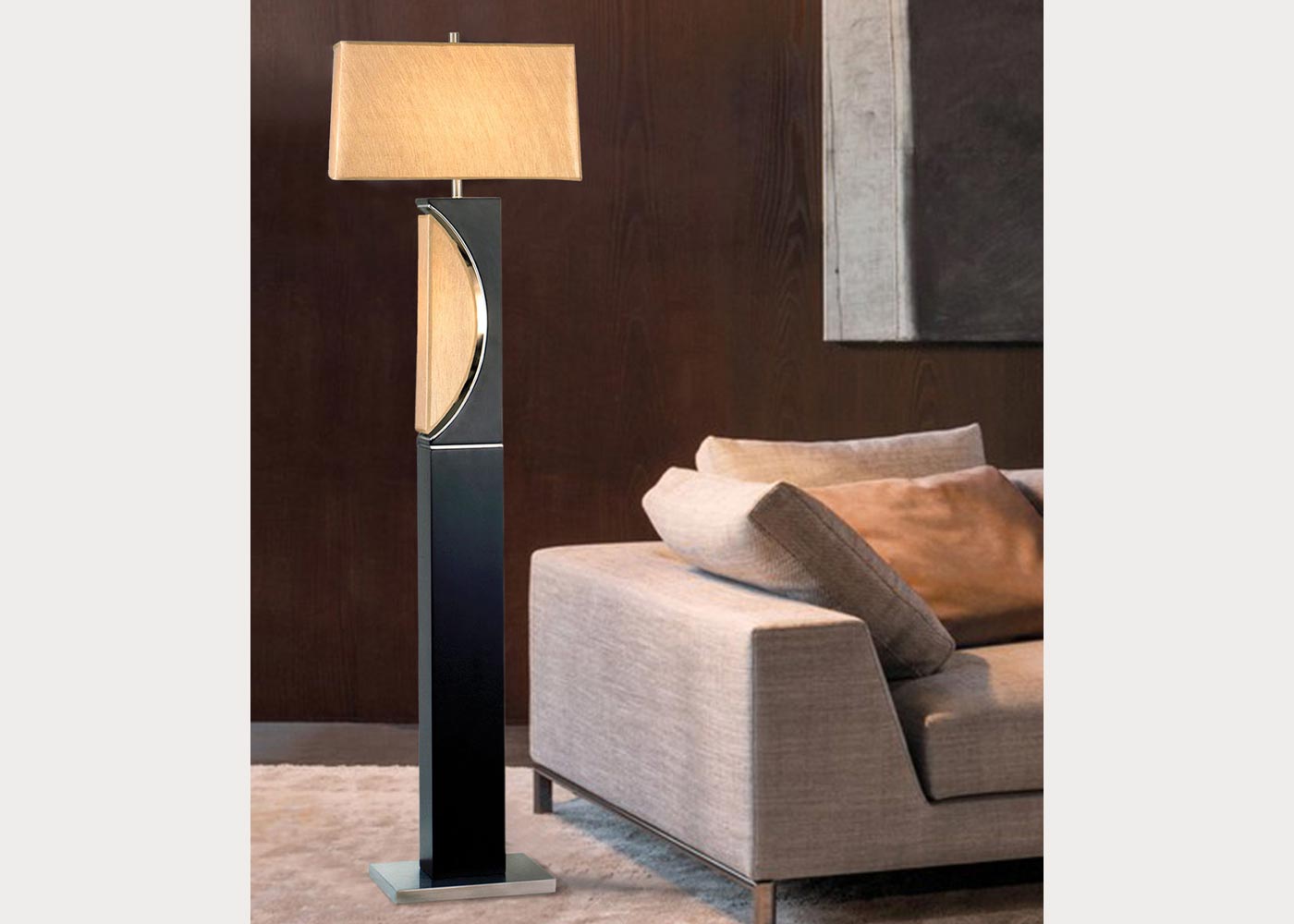 Half Moon Brushed Nickel Floor Lamp by Nova Lighting