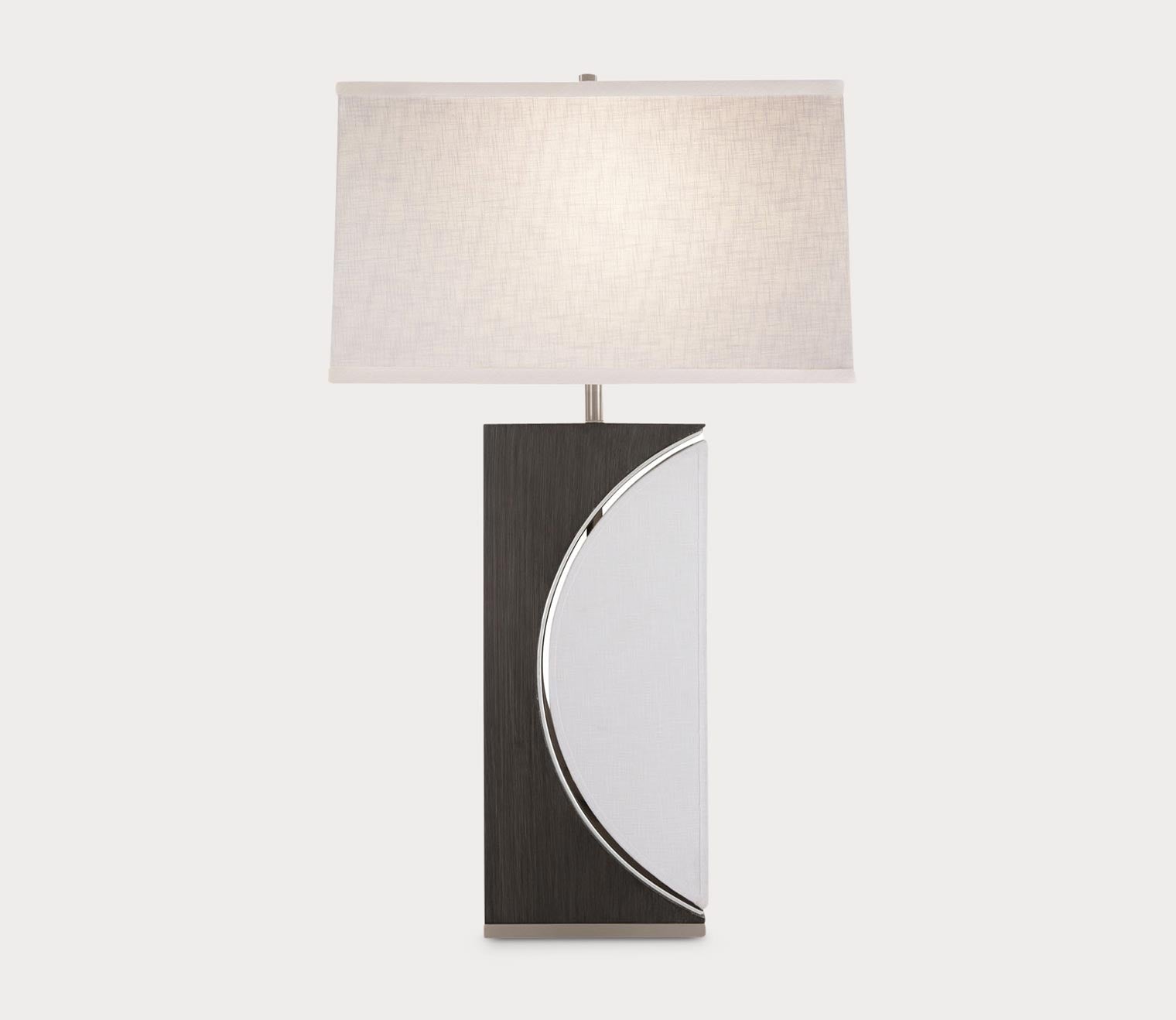 Half Moon Brushed Nickel Table Lamp