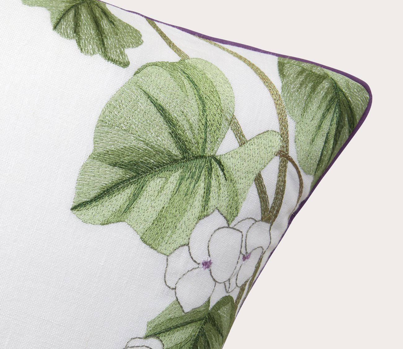 Hanaé Floral Embroidered Linen Decorative Pillow by Yves Delorme