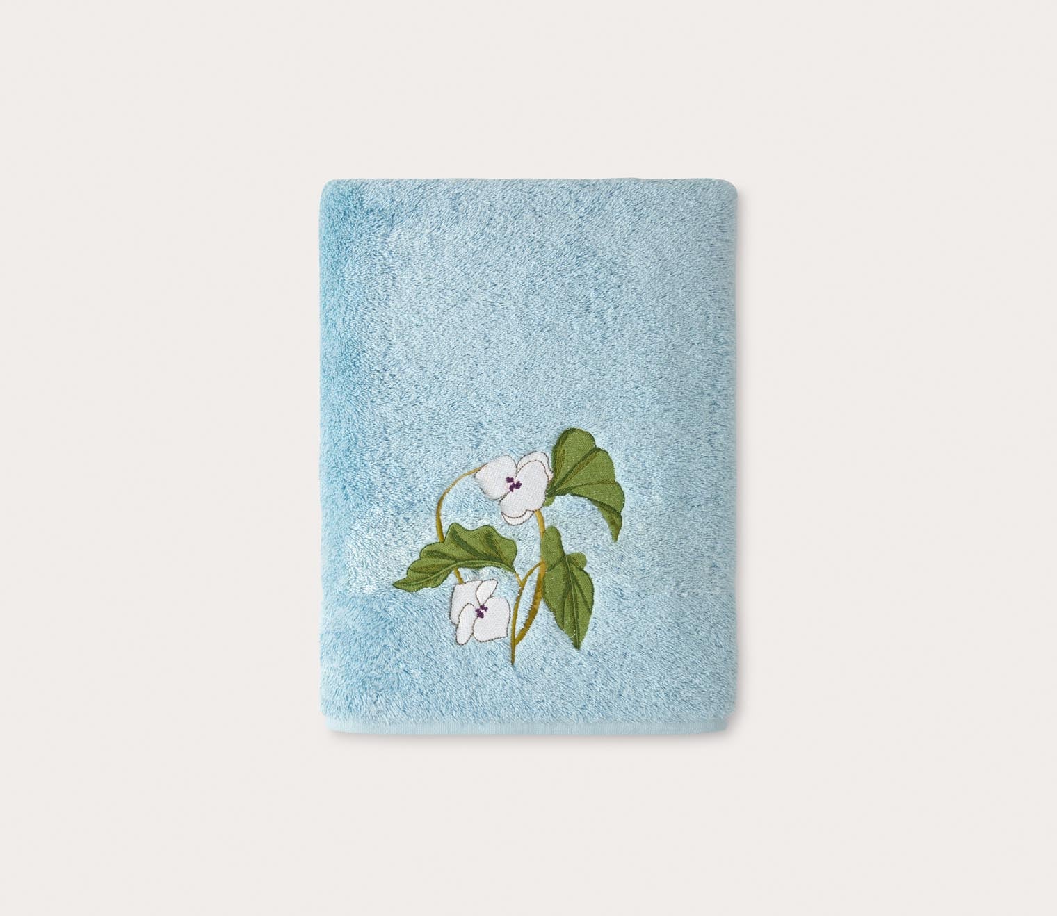 Hanaé Floral Embroidered Organic Cotton Modal Towels by Yves Delorme