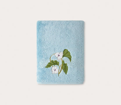 Hanaé Floral Embroidered Organic Cotton Modal Towels by Yves Delorme