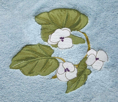 Hanaé Floral Embroidered Organic Cotton Modal Towels by Yves Delorme