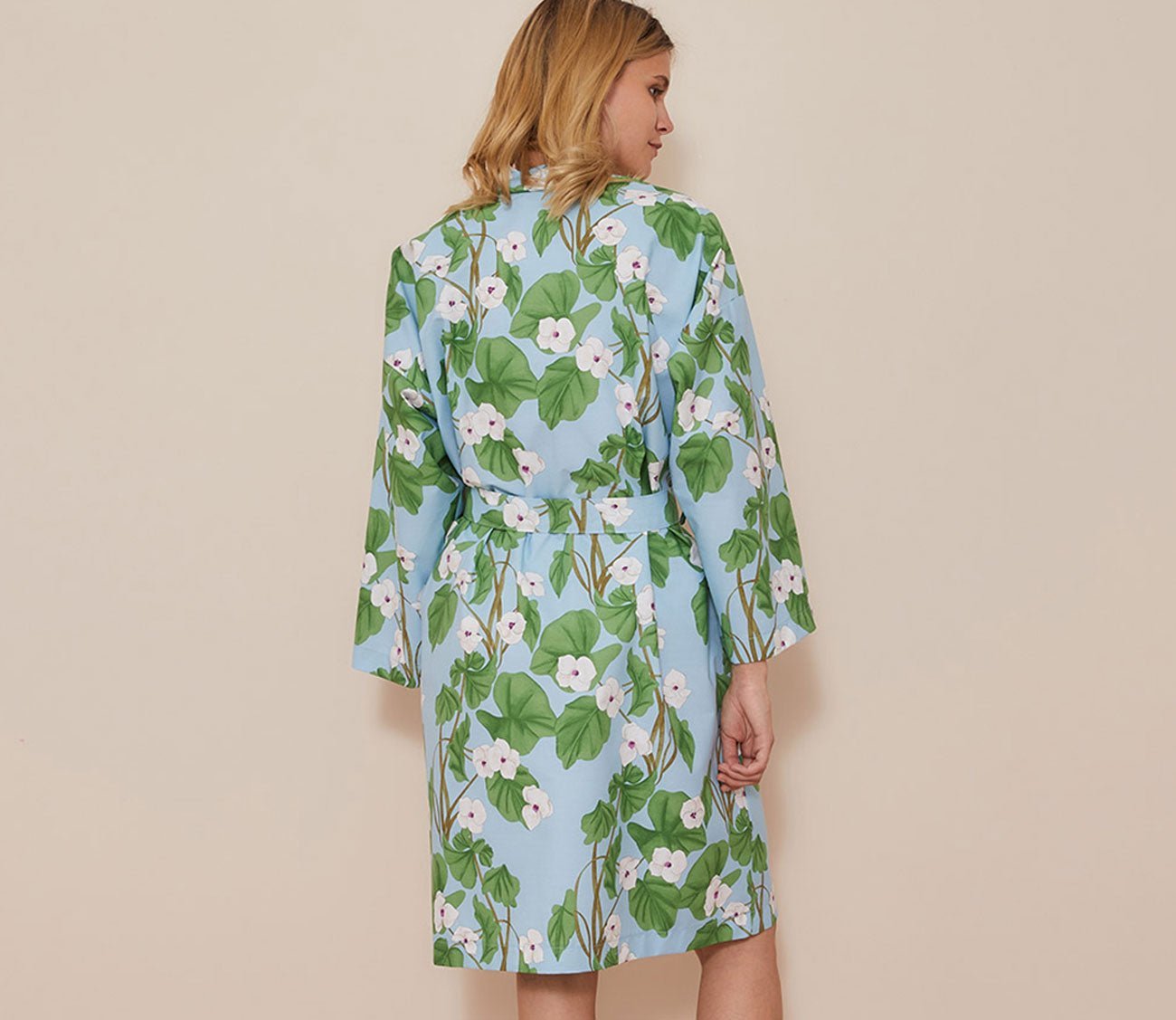 Hanaé Printed Organic Cotton Percale Bath Robe by Yves Delorme