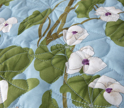 Hanaé Printed Organic Cotton Percale Quilted Coverlet by Yves Delorme