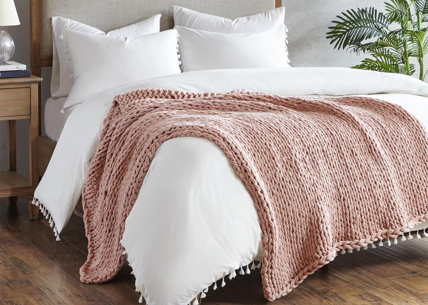 Handmade Chunky Double-Knit Throw Blanket