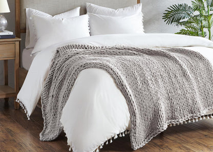 Handmade Chunky Double-Knit Throw Blanket by Madison Park