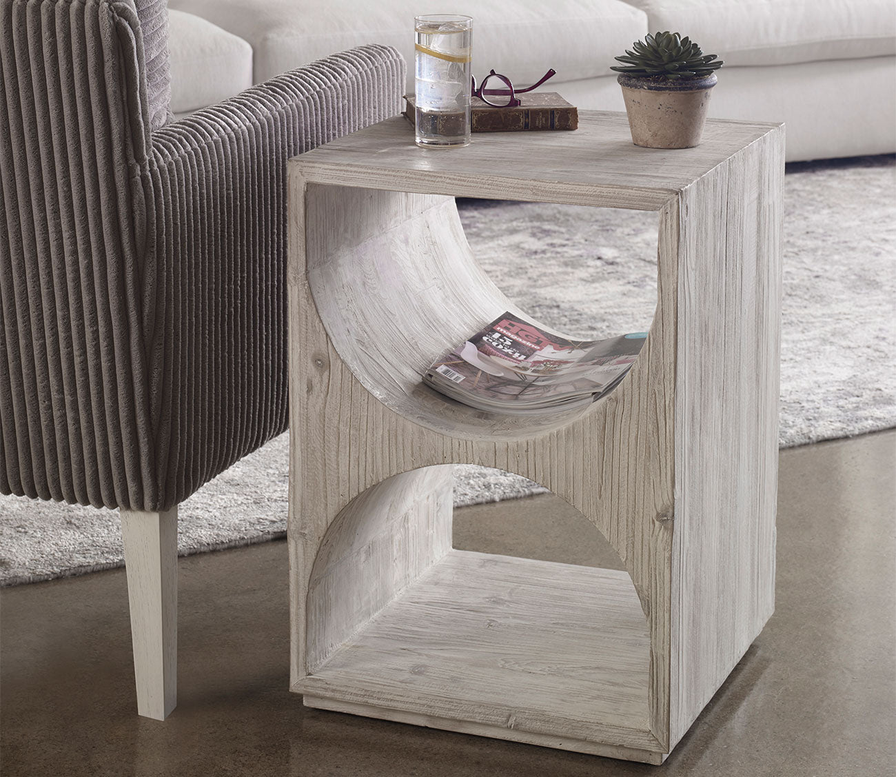 Hans White Side Table