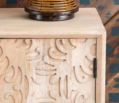 Harlee Natural Mango Wood 2-Door Accent Cabinet by Powell