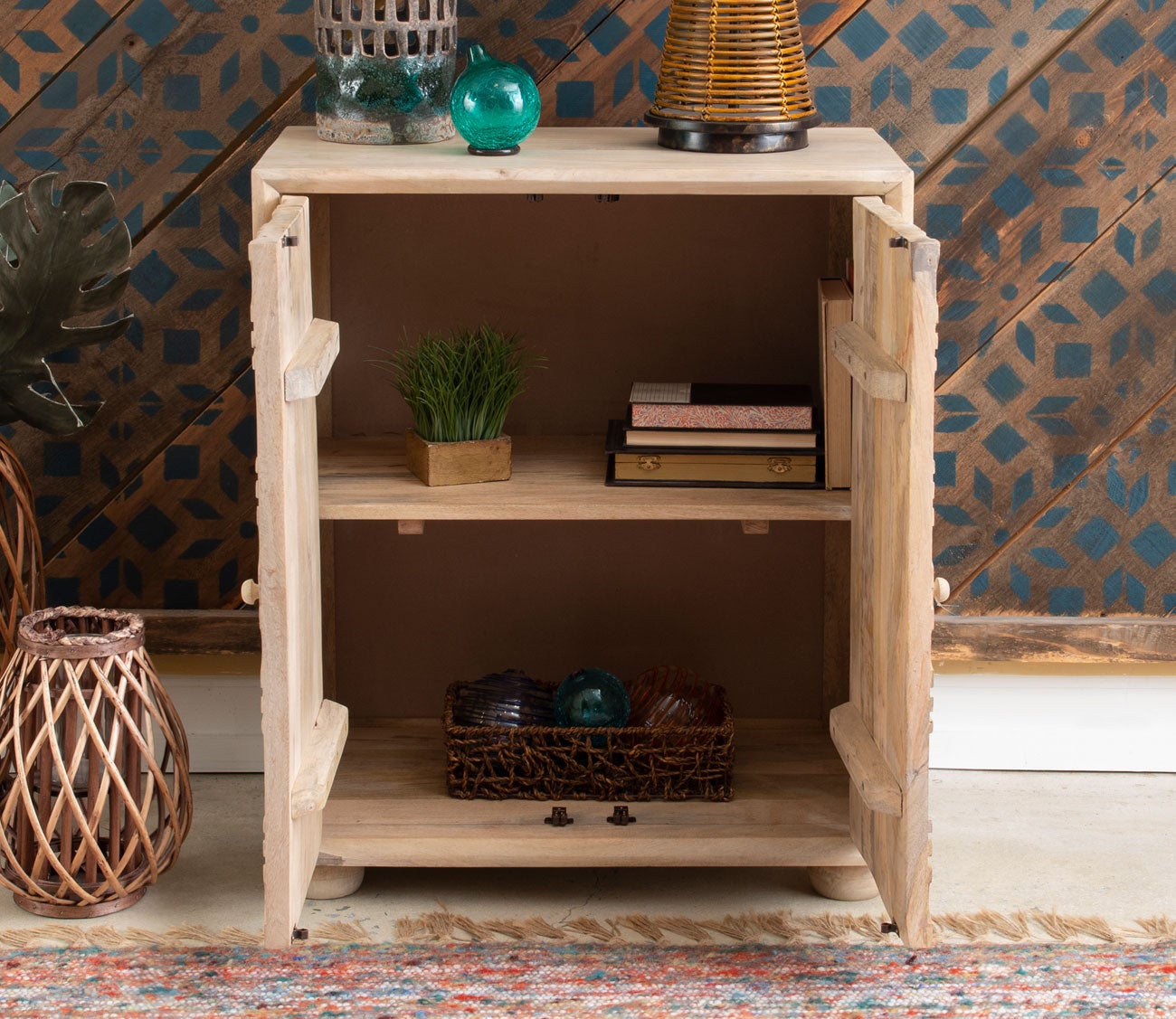 Harlee Natural Mango Wood 2-Door Accent Cabinet by Powell
