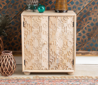 Harlee Natural Mango Wood 2-Door Accent Cabinet by Powell