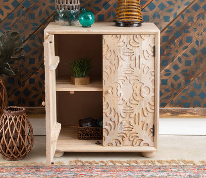 Harlee Natural Mango Wood 2-Door Accent Cabinet by Powell