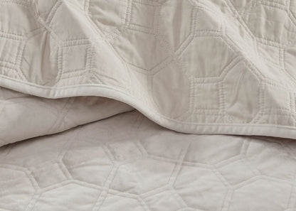 Harper Geometric Quilted Faux Velvet 3-Piece Coverlet Set by Madison Park