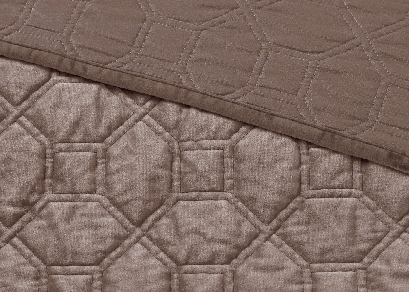 Harper Geometric Quilted Faux Velvet 3-Piece Coverlet Set by Madison Park