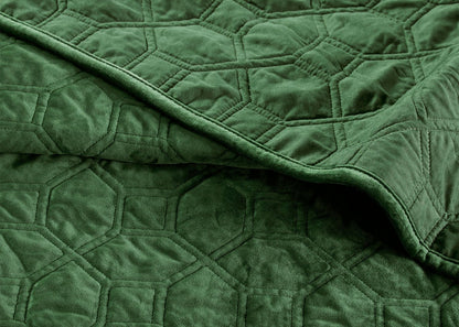 Harper Geometric Quilted Faux Velvet 3-Piece Coverlet Set by Madison Park