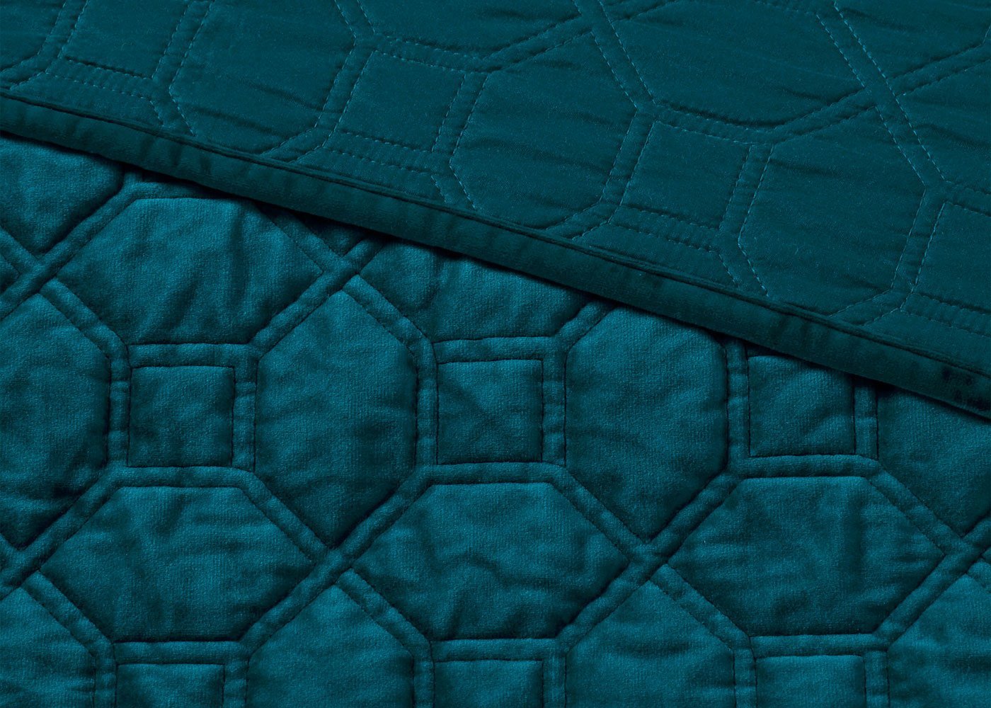 Harper Geometric Quilted Faux Velvet 3-Piece Coverlet Set by Madison Park