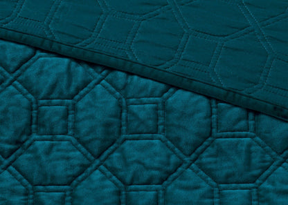 Harper Geometric Quilted Faux Velvet 3-Piece Coverlet Set by Madison Park
