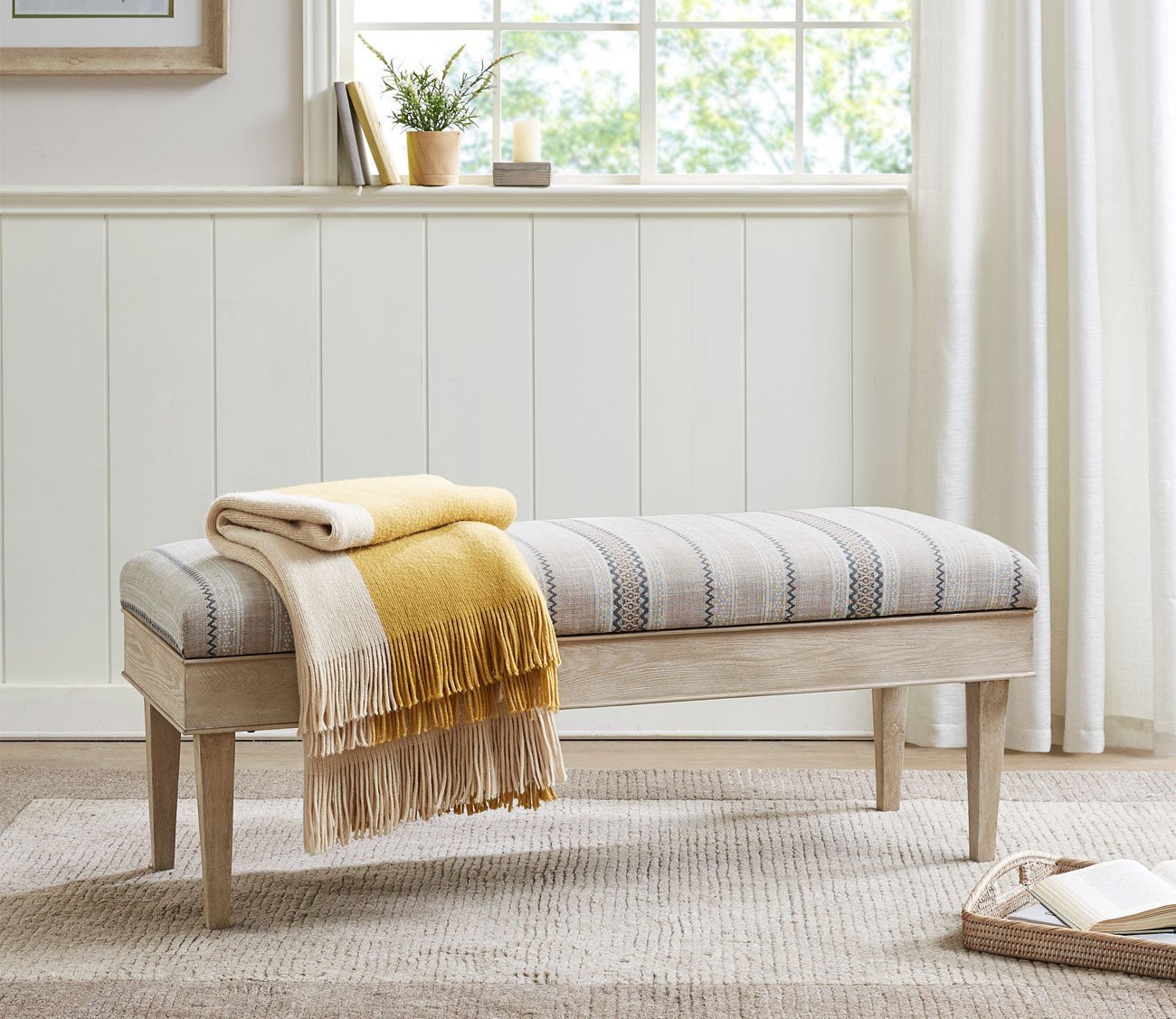 Harstrom Upholstered Seat Storage Bench by Martha Stewart