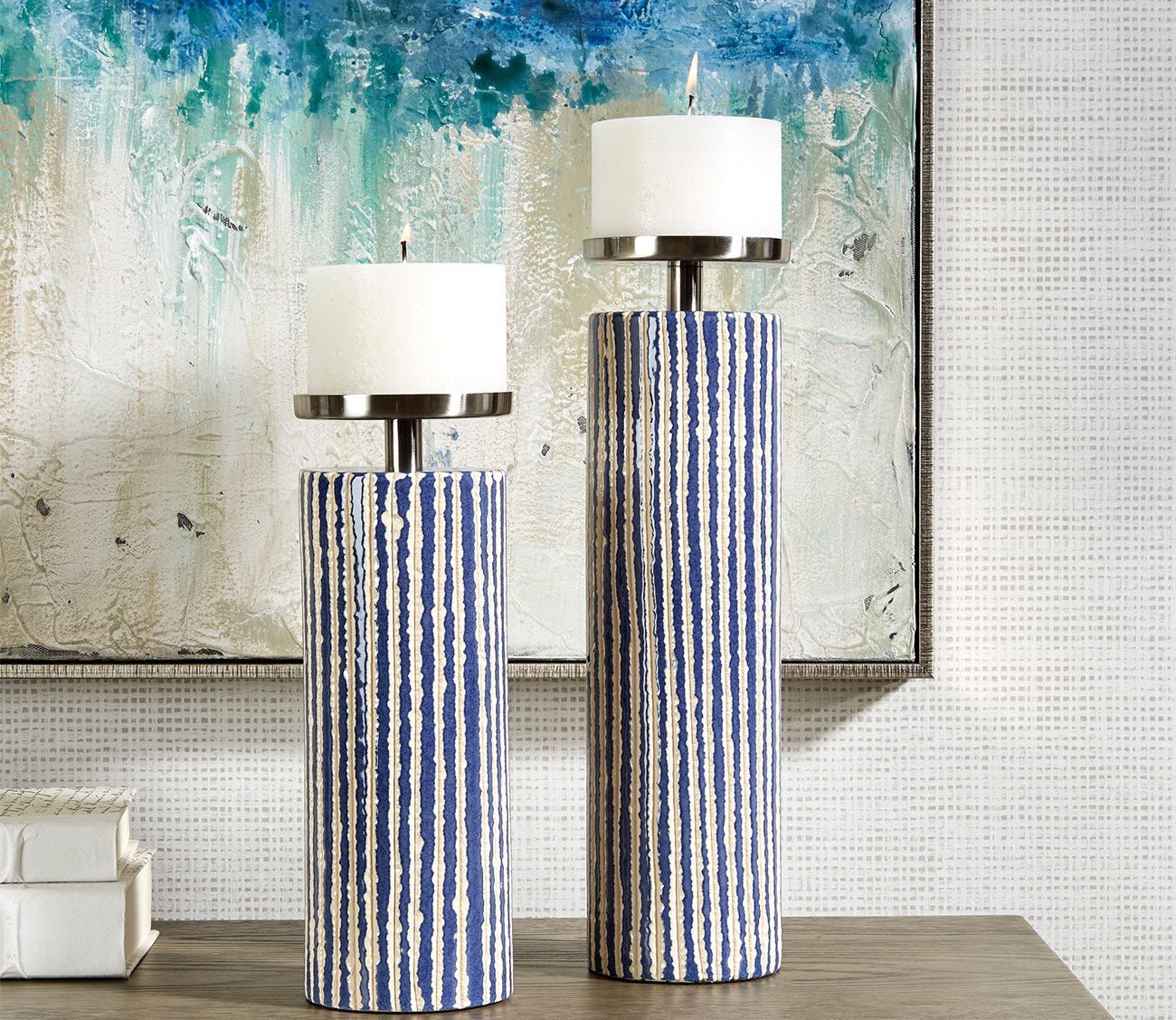 Havana Blue Candleholders Set of 2 by Uttermost