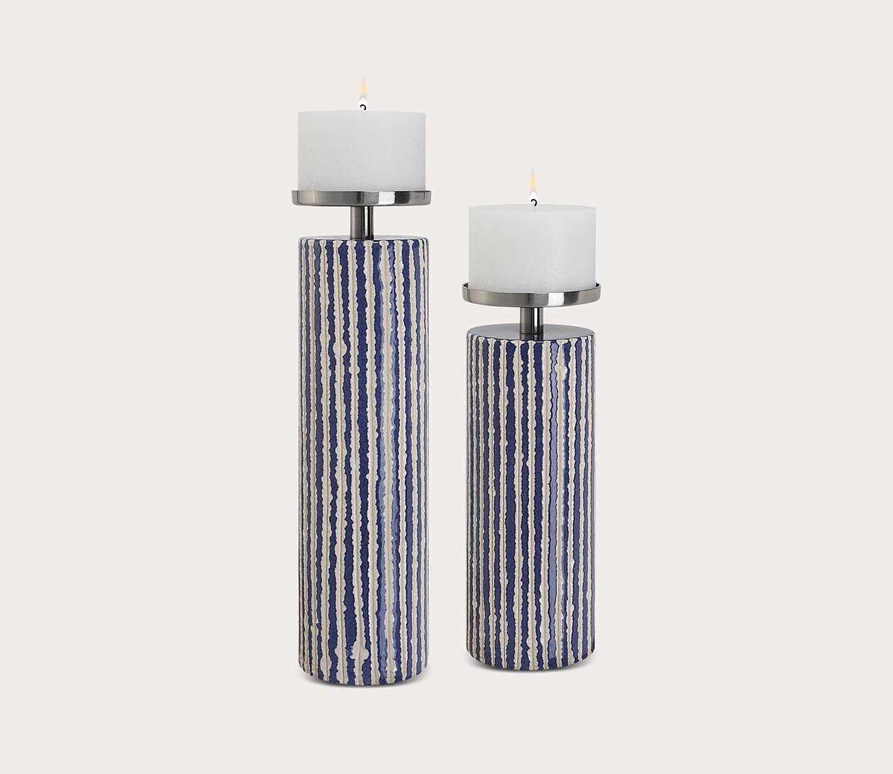 Havana Blue Candleholders Set of 2 by Uttermost
