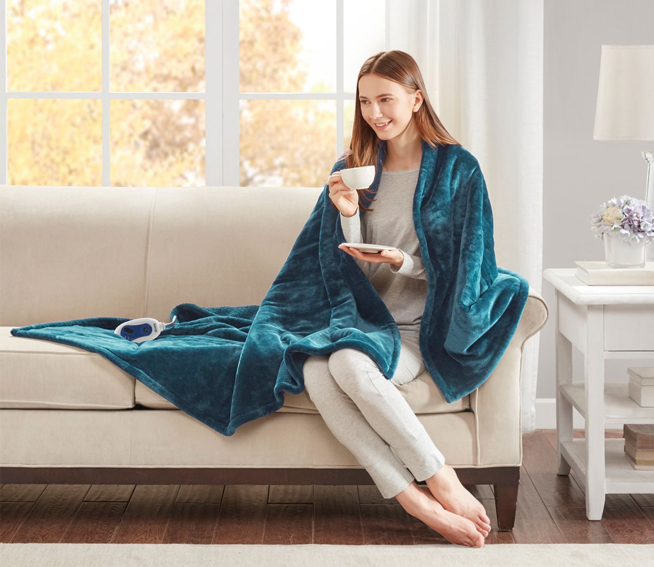 Heated Microlight to Berber Throw by Beautyrest