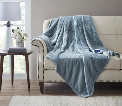 Heated Microlight to Berber Throw by Beautyrest