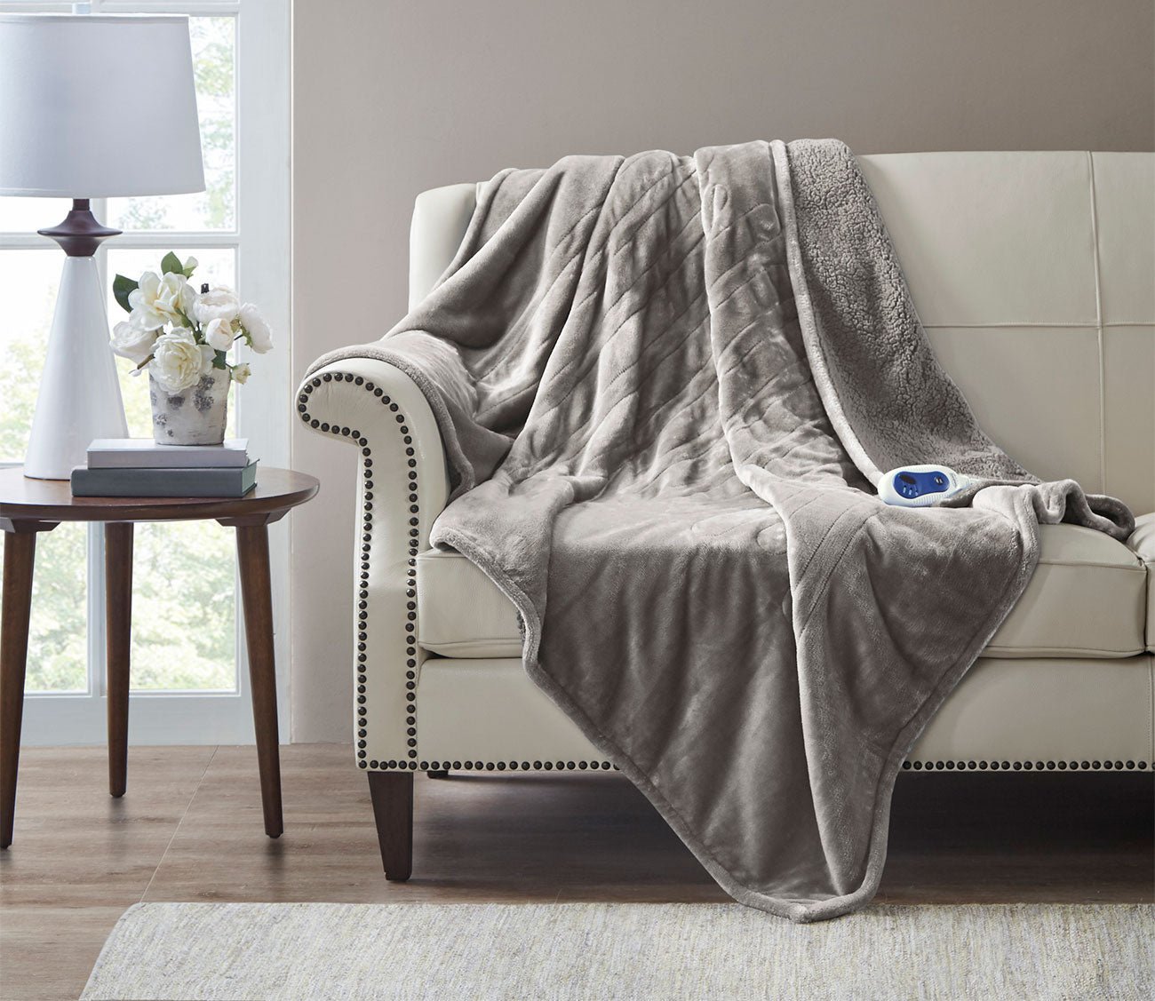 Heated Microlight to Berber Throw by Beautyrest