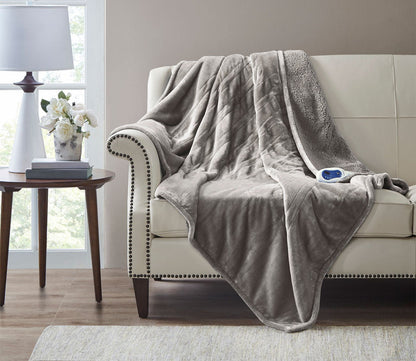 Heated Microlight to Berber Throw by Beautyrest