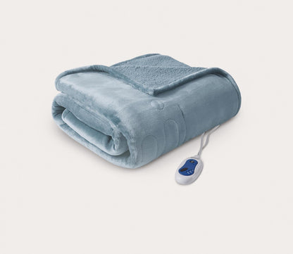 Heated Microlight to Berber Throw by Beautyrest